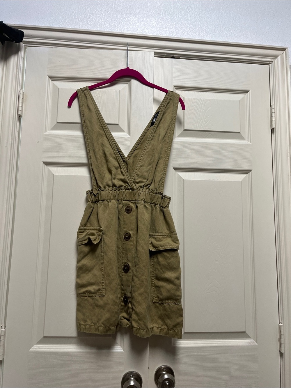 Zara Olive Green Mini Romper Dress